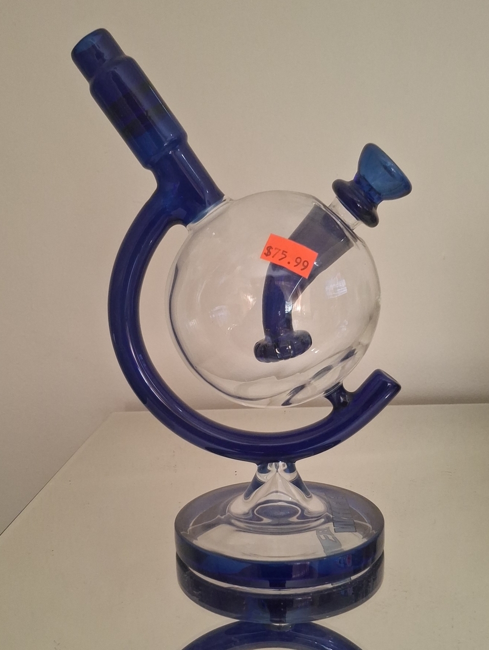 Blue and Clear Glass Globe Décor - Home Art Accent